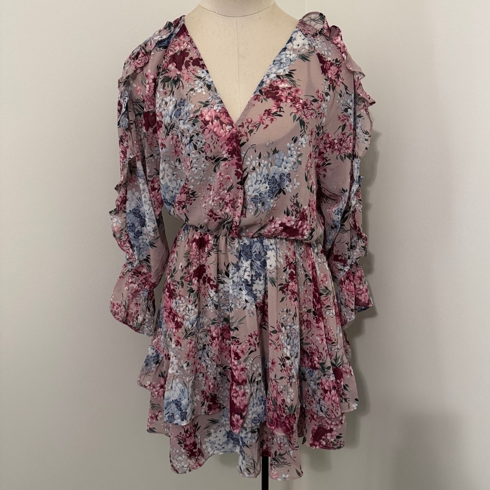 NEW Umgee Small Sheer Floral Mini Dress ~ Coquette Fairy Feminine Party Church